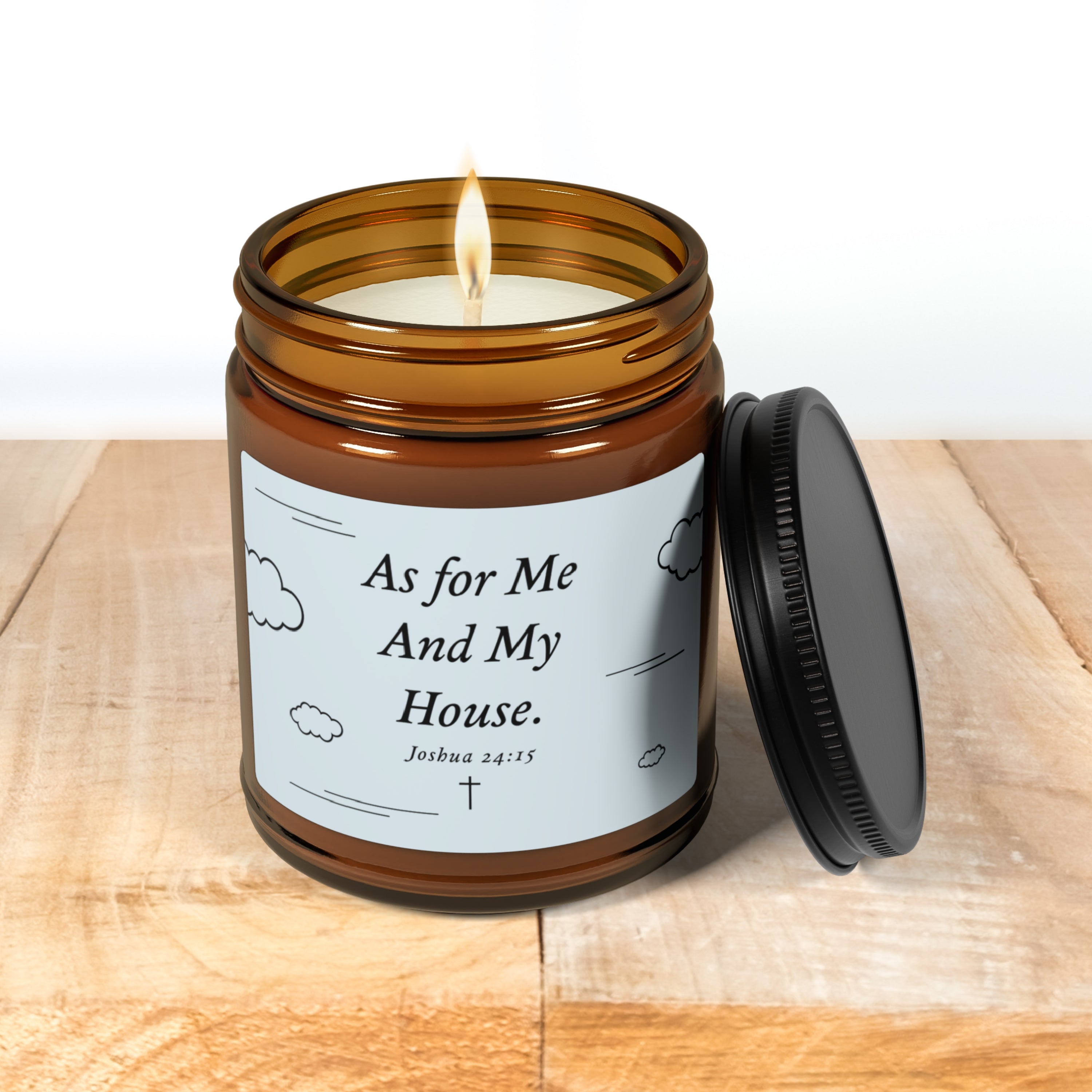 As For Me And My House Christian Candle Joshua 24:15 Gift for Mom