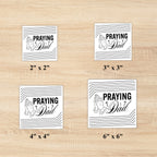 Praying Dad Square Sticker Christian Dad Gift