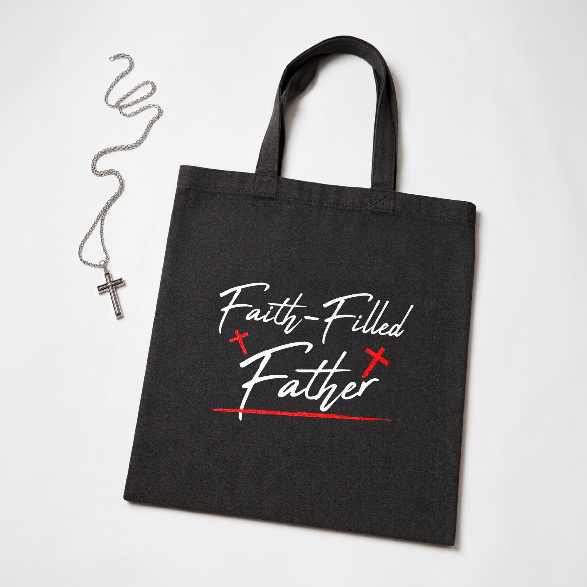 Faith Filled Father Tote Bag Christian Dad Gift