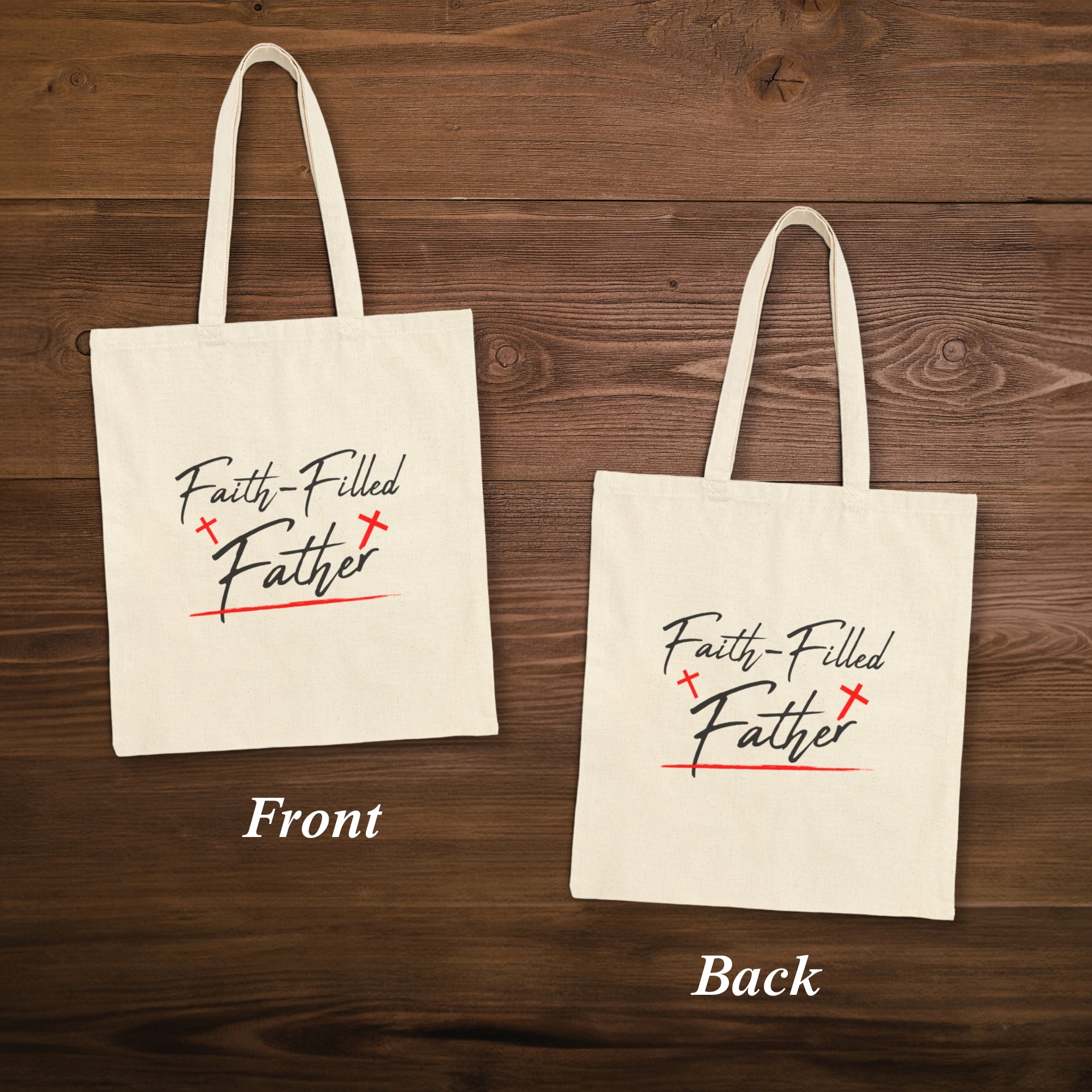 Faith Filled Father Tote Bag Christian Dad Gift