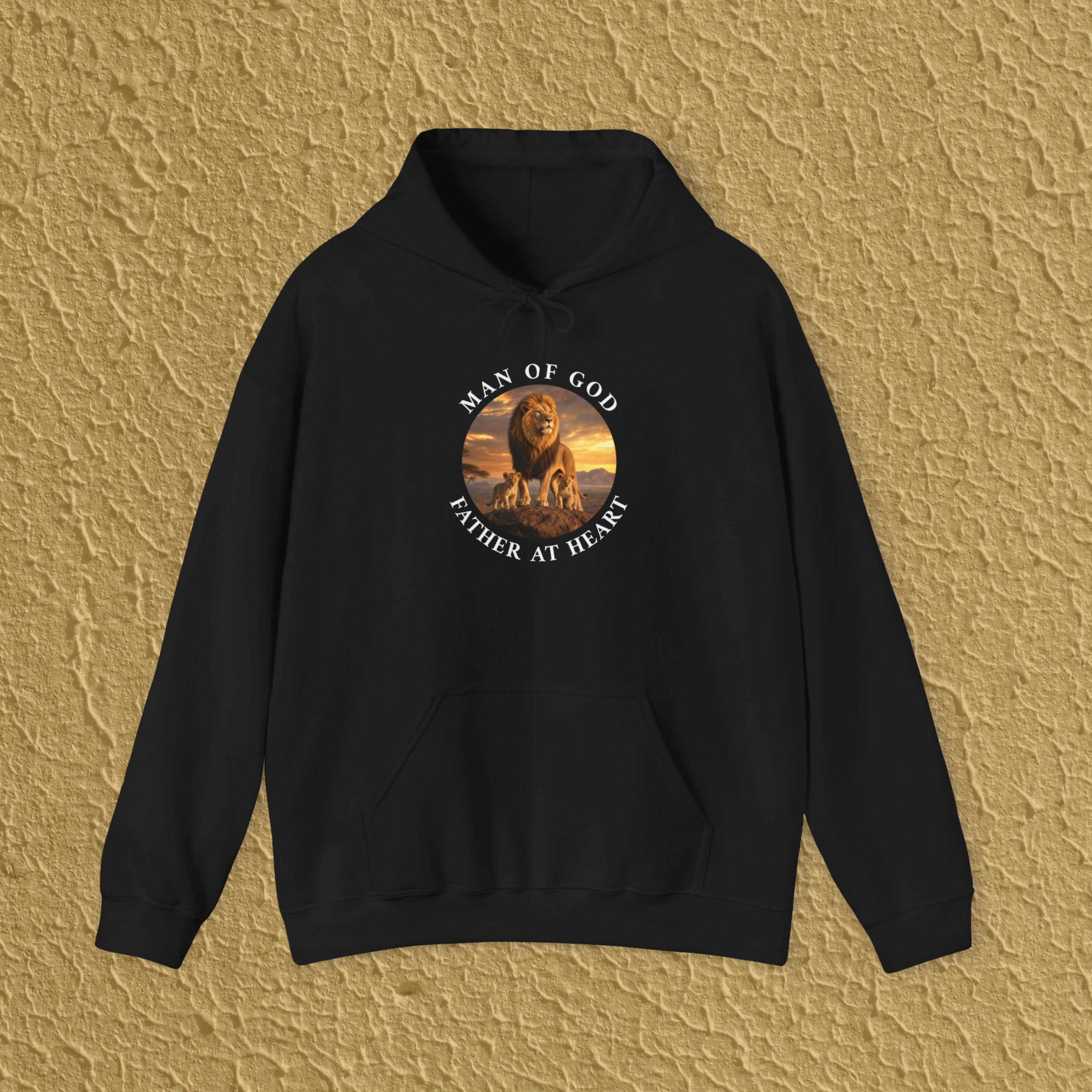 Man of God Father at Heart Christian Dad Gift Hoodie