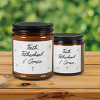 Faith Fatherhood & Grace Christian Candle Gift for Dad