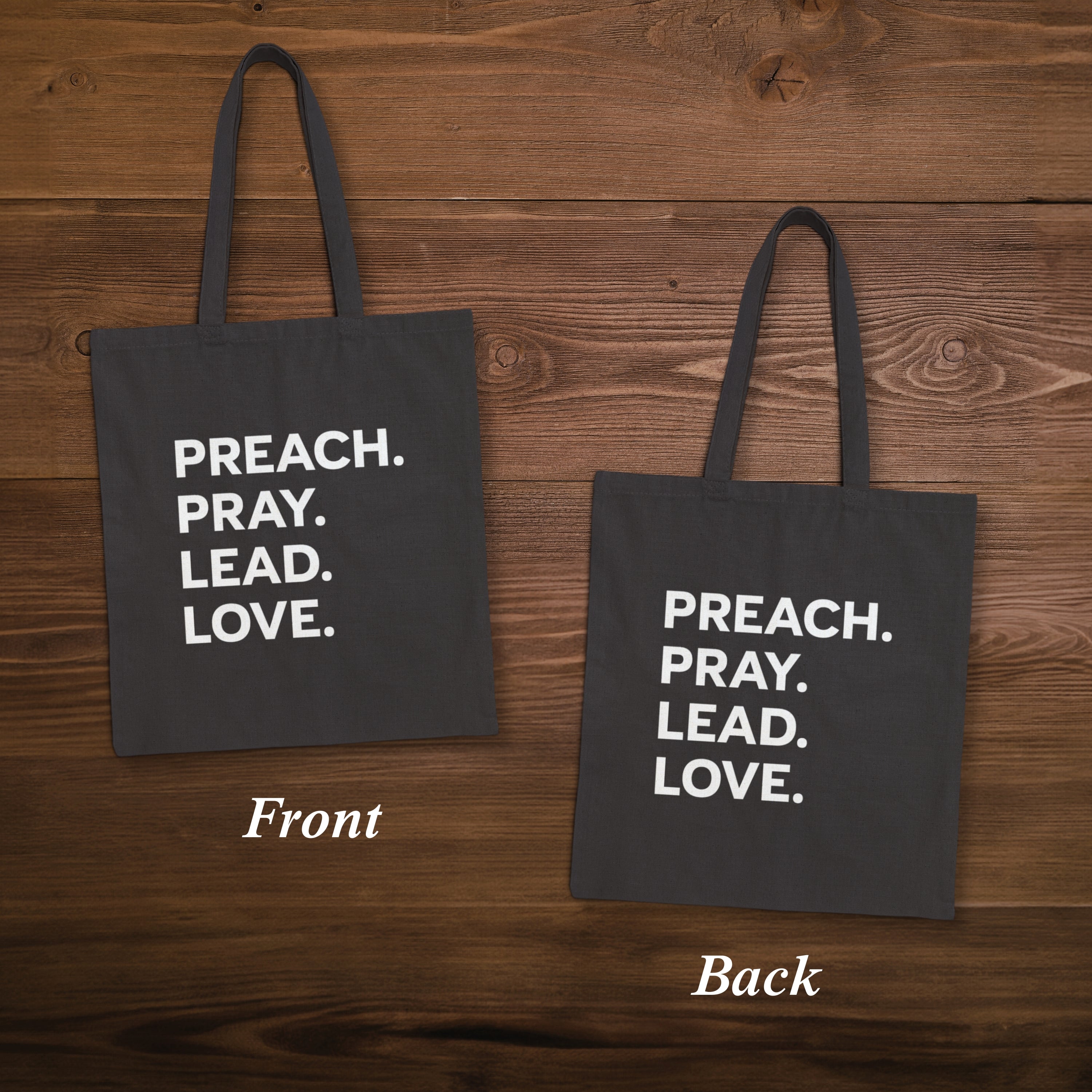 Preach Pray Lead Love Tote Christian Bag Pastor Gift