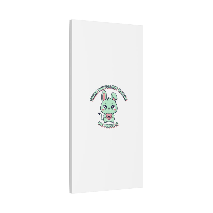 Cute Menacing Bunny Canvas | Soft Threat kawaii, pastel sarcastic art