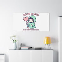 Please Be Nice Kawaii Threat Canvas | pastel cute menacing art