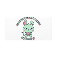 Cute Menacing Bunny Canvas | Soft Threat kawaii, pastel sarcastic art