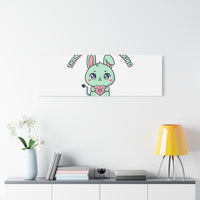 Cute Menacing Bunny Canvas | Soft Threat kawaii, pastel sarcastic art