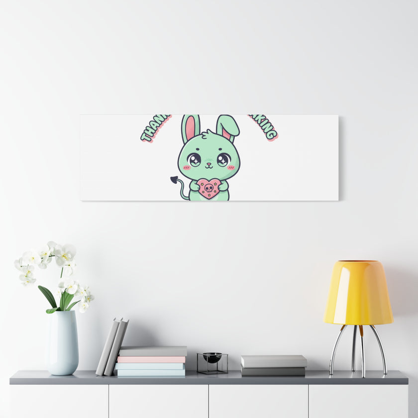 Cute Menacing Bunny Canvas | Soft Threat kawaii, pastel sarcastic art