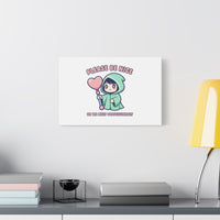 Please Be Nice Kawaii Threat Canvas | pastel cute menacing art