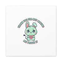 Cute Menacing Bunny Canvas | Soft Threat kawaii, pastel sarcastic art
