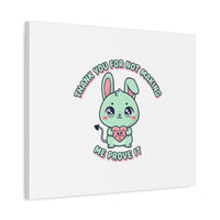 Cute Menacing Bunny Canvas | Soft Threat kawaii, pastel sarcastic art