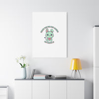 Cute Menacing Bunny Canvas | Soft Threat kawaii, pastel sarcastic art