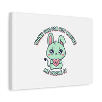 Cute Menacing Bunny Canvas | Soft Threat kawaii, pastel sarcastic art