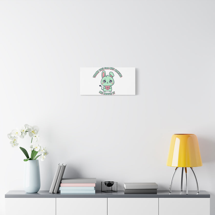 Cute Menacing Bunny Canvas | Soft Threat kawaii, pastel sarcastic art