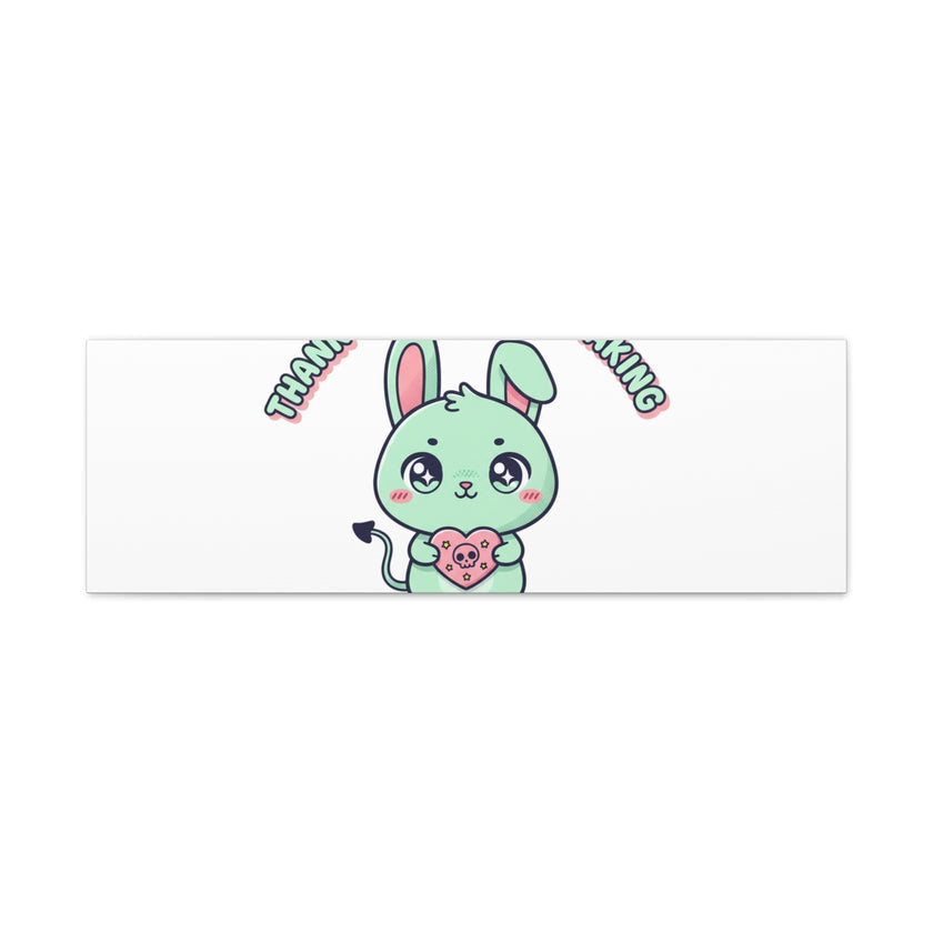 Cute Menacing Bunny Canvas | Soft Threat kawaii, pastel sarcastic art
