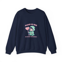 Please Be Nice kawaii threat Sweatshirt | Soft Threat pastel cute menacing