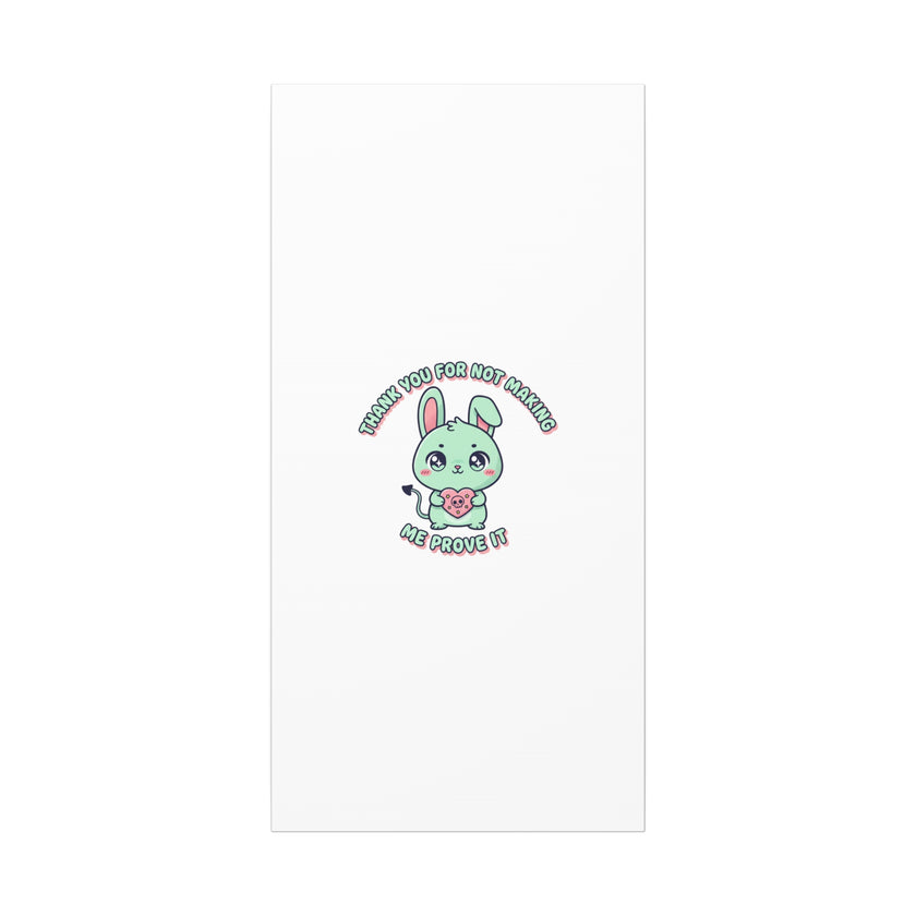 Cute Menacing Bunny Canvas | Soft Threat kawaii, pastel sarcastic art
