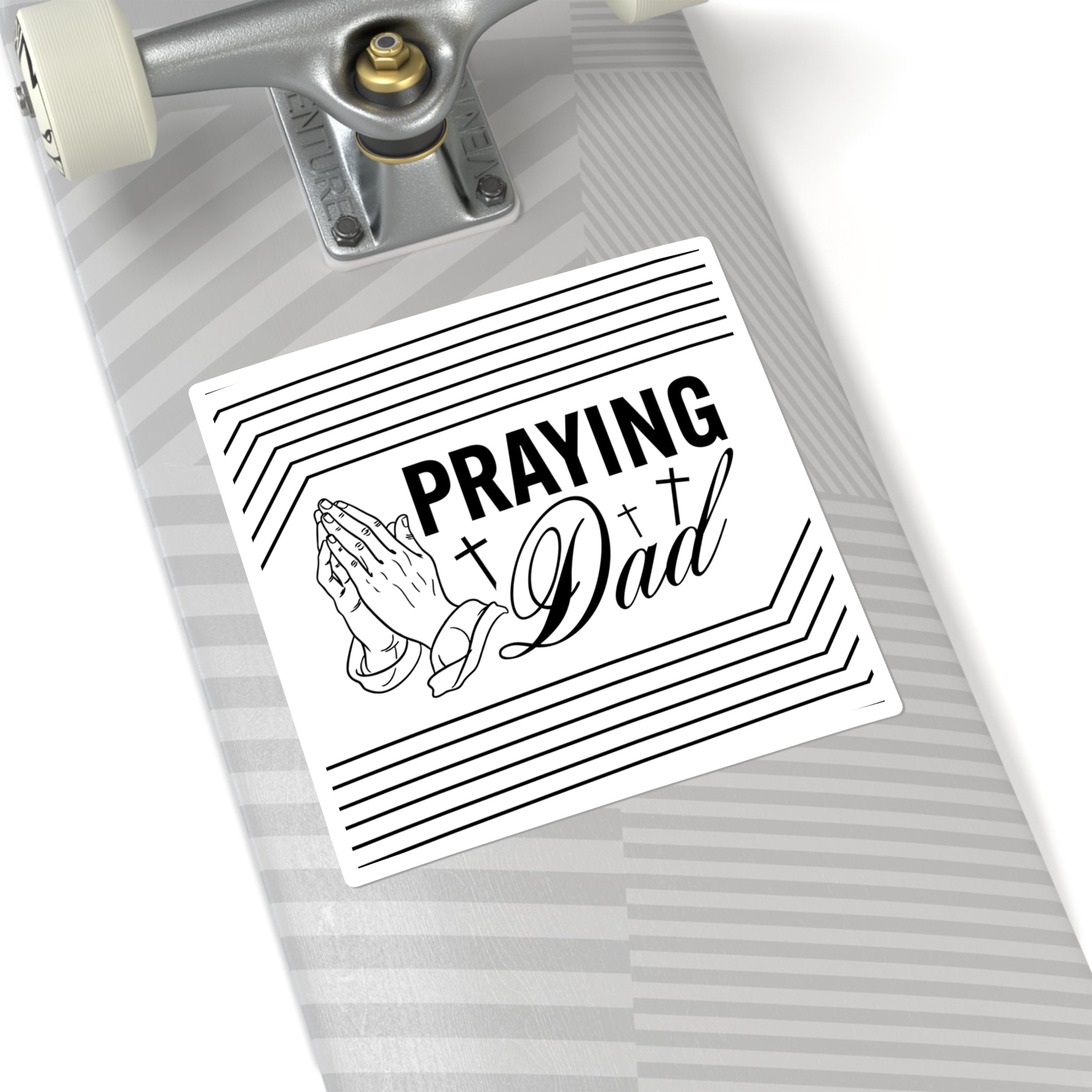 Praying Dad Square Sticker Christian Dad Gift