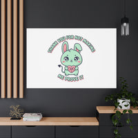 Cute Menacing Bunny Canvas | Soft Threat kawaii, pastel sarcastic art