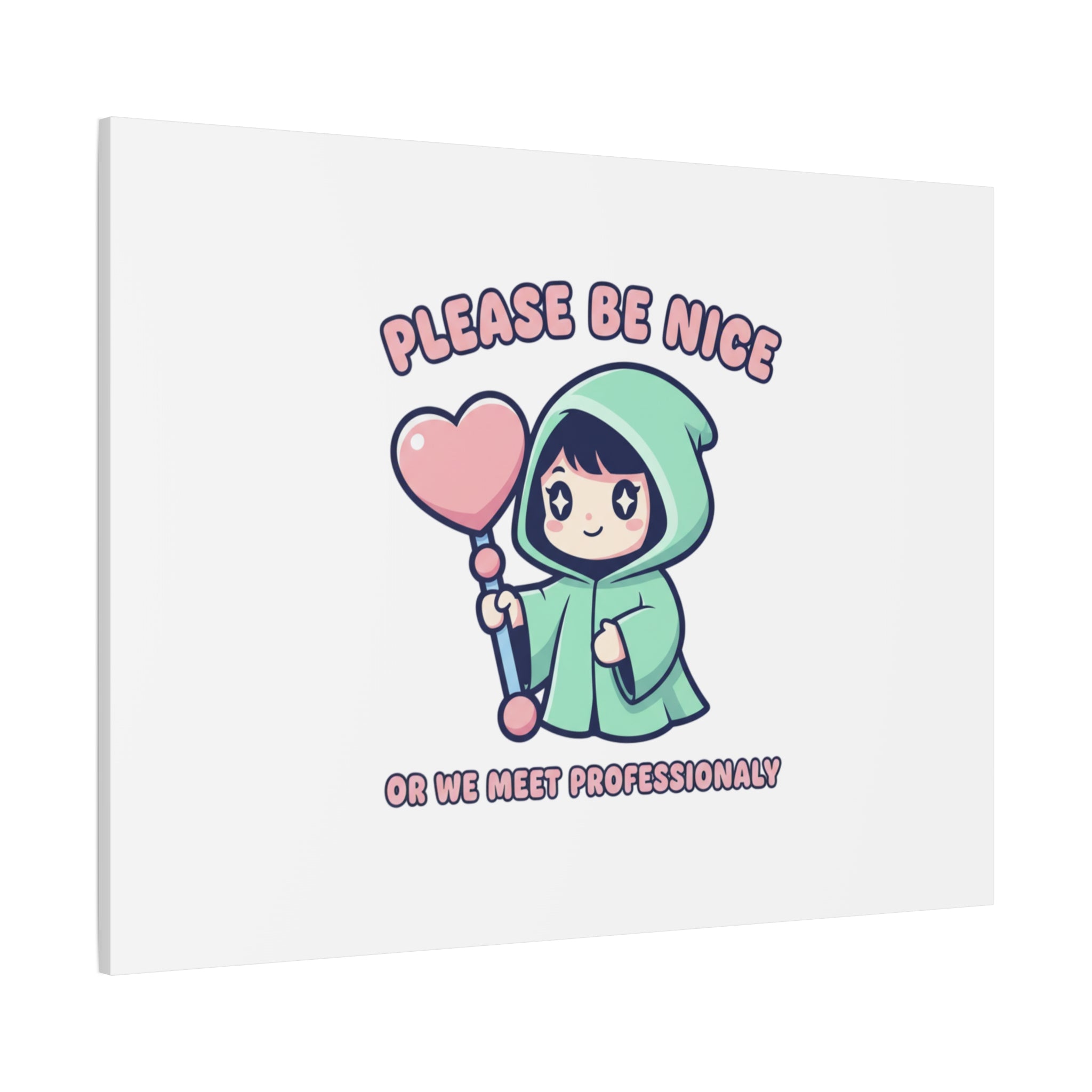 Please Be Nice Or We Meet Professionally Funny Quote Canvas