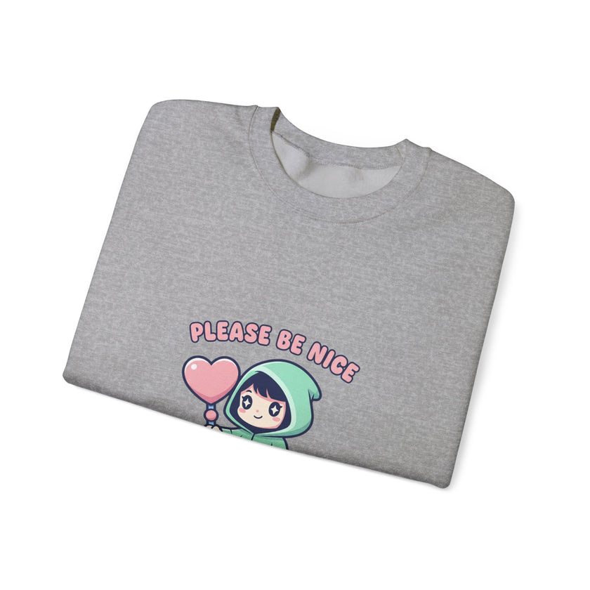 Please Be Nice kawaii threat Sweatshirt | Soft Threat pastel cute menacing