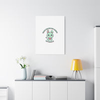 Cute Menacing Bunny Canvas | Soft Threat kawaii, pastel sarcastic art