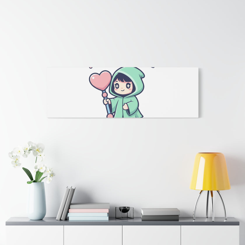 Please Be Nice Kawaii Threat Canvas | pastel cute menacing art