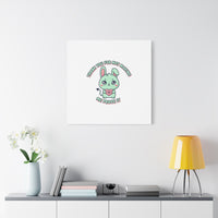 Cute Menacing Bunny Canvas | Soft Threat kawaii, pastel sarcastic art