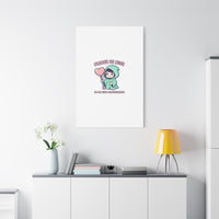 Please Be Nice Kawaii Threat Canvas | pastel cute menacing art