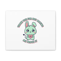 Cute Menacing Bunny Canvas | Soft Threat kawaii, pastel sarcastic art