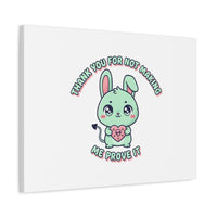 Cute Menacing Bunny Canvas | Soft Threat kawaii, pastel sarcastic art
