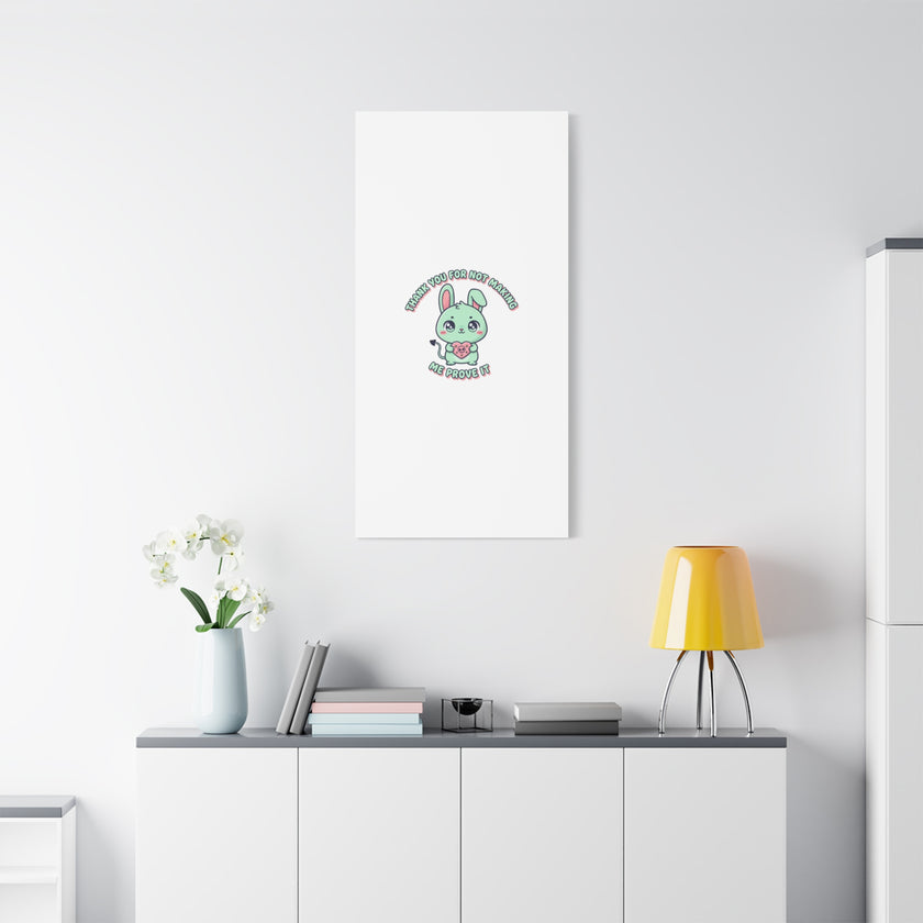 Cute Menacing Bunny Canvas | Soft Threat kawaii, pastel sarcastic art