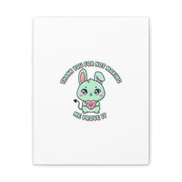 Cute Menacing Bunny Canvas | Soft Threat kawaii, pastel sarcastic art