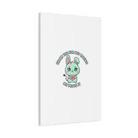 Cute Menacing Bunny Canvas | Soft Threat kawaii, pastel sarcastic art