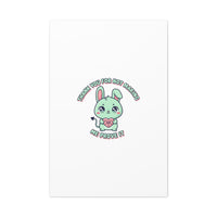 Cute Menacing Bunny Canvas | Soft Threat kawaii, pastel sarcastic art