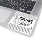 Praying Dad Square Sticker Christian Dad Gift