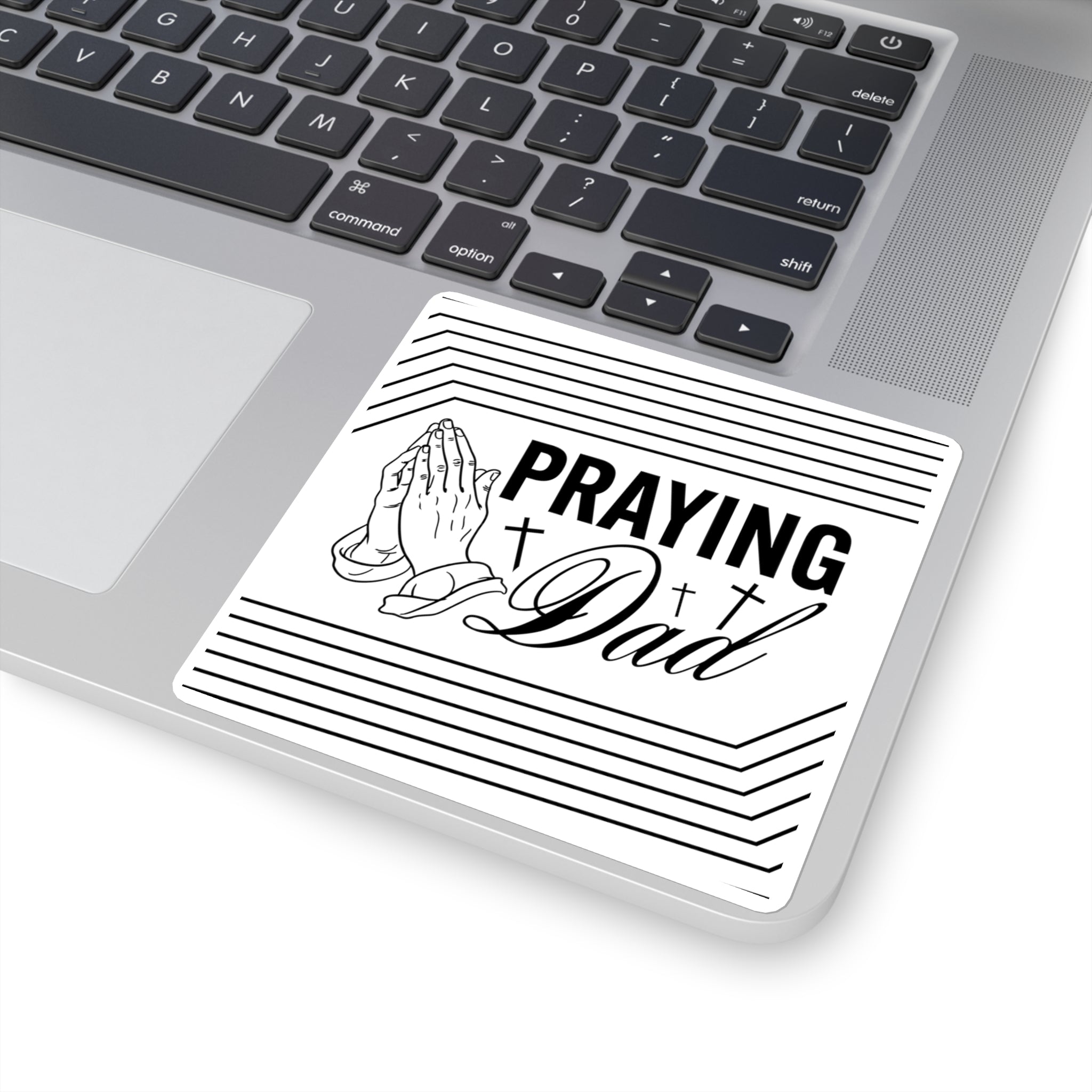 Praying Dad Square Sticker Christian Dad Gift