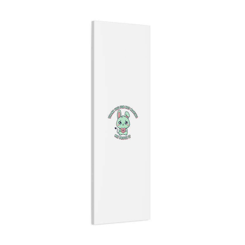 Cute Menacing Bunny Canvas | Soft Threat kawaii, pastel sarcastic art