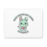 Cute Menacing Bunny Canvas | Soft Threat kawaii, pastel sarcastic art