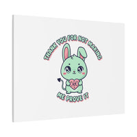 Cute Menacing Bunny Canvas | Soft Threat kawaii, pastel sarcastic art