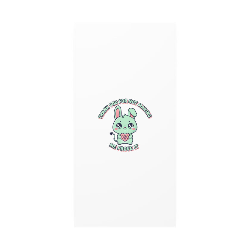 Cute Menacing Bunny Canvas | Soft Threat kawaii, pastel sarcastic art