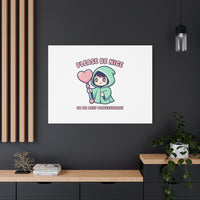 Please Be Nice Kawaii Threat Canvas | pastel cute menacing art
