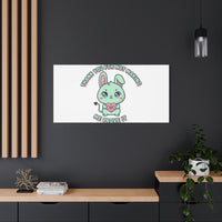 Cute Menacing Bunny Canvas | Soft Threat kawaii, pastel sarcastic art