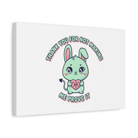Cute Menacing Bunny Canvas | Soft Threat kawaii, pastel sarcastic art