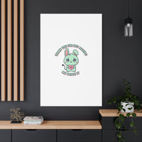 Cute Menacing Bunny Canvas | Soft Threat kawaii, pastel sarcastic art