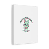 Cute Menacing Bunny Canvas | Soft Threat kawaii, pastel sarcastic art
