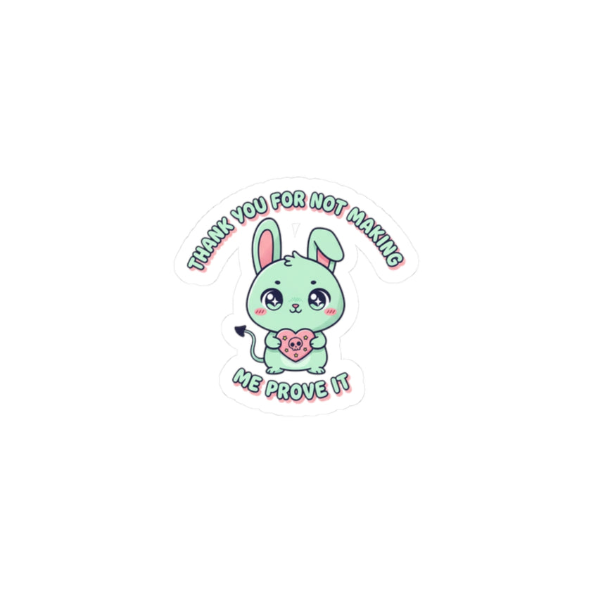 Cute Menacing Bunny Sticker | Soft Threat kawaii, pastel sarcastic