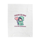 Please Be Nice Or We Meet Professionally Funny Quote Velveteen Blanket