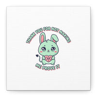 Cute Menacing Bunny Canvas | Soft Threat kawaii, pastel sarcastic art