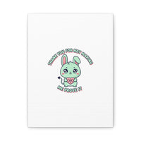 Cute Menacing Bunny Canvas | Soft Threat kawaii, pastel sarcastic art